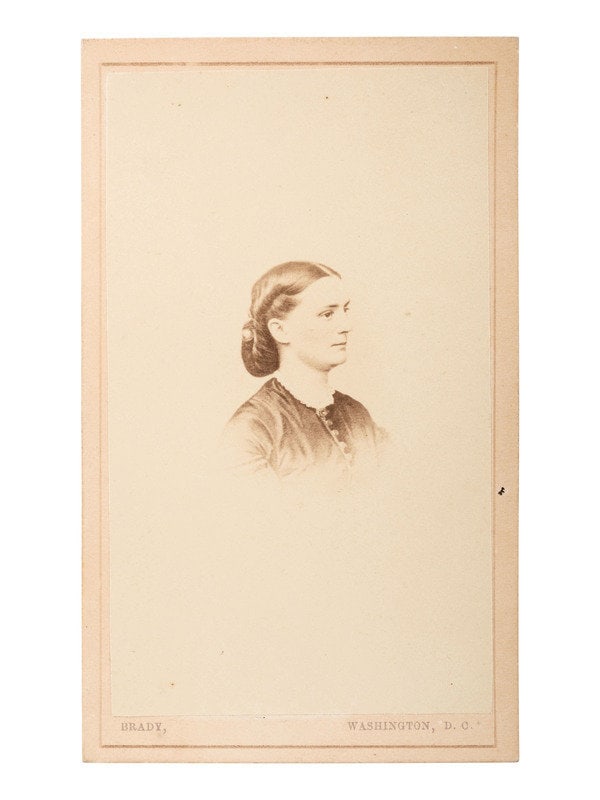 [CIVIL WAR]. BRADY, Mathew B., photog. CDV attrib. as Dr. Mary Walker, MOH. Washington, ca 1860s.  (1 of 2)