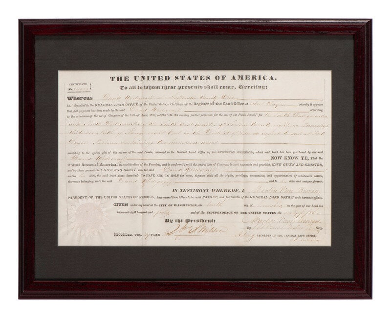 [POLK, James K. (1795-1849) -- PIERCE, Franklin (1804-1869) -- VAN BUREN, Martin (1782-1862).]  (1 of 6)