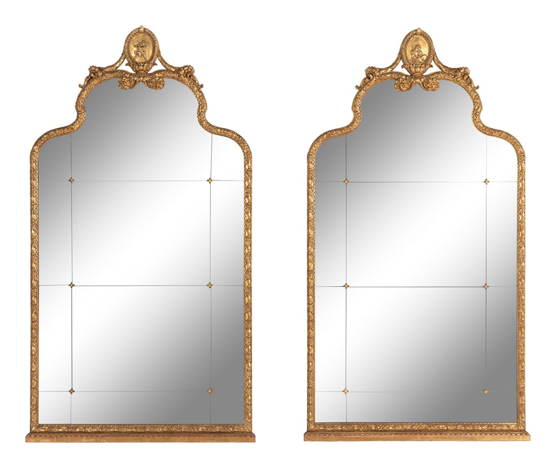A Pair of Italian Neoclassical Style Giltwood Pier Mirrors (1 of 3)