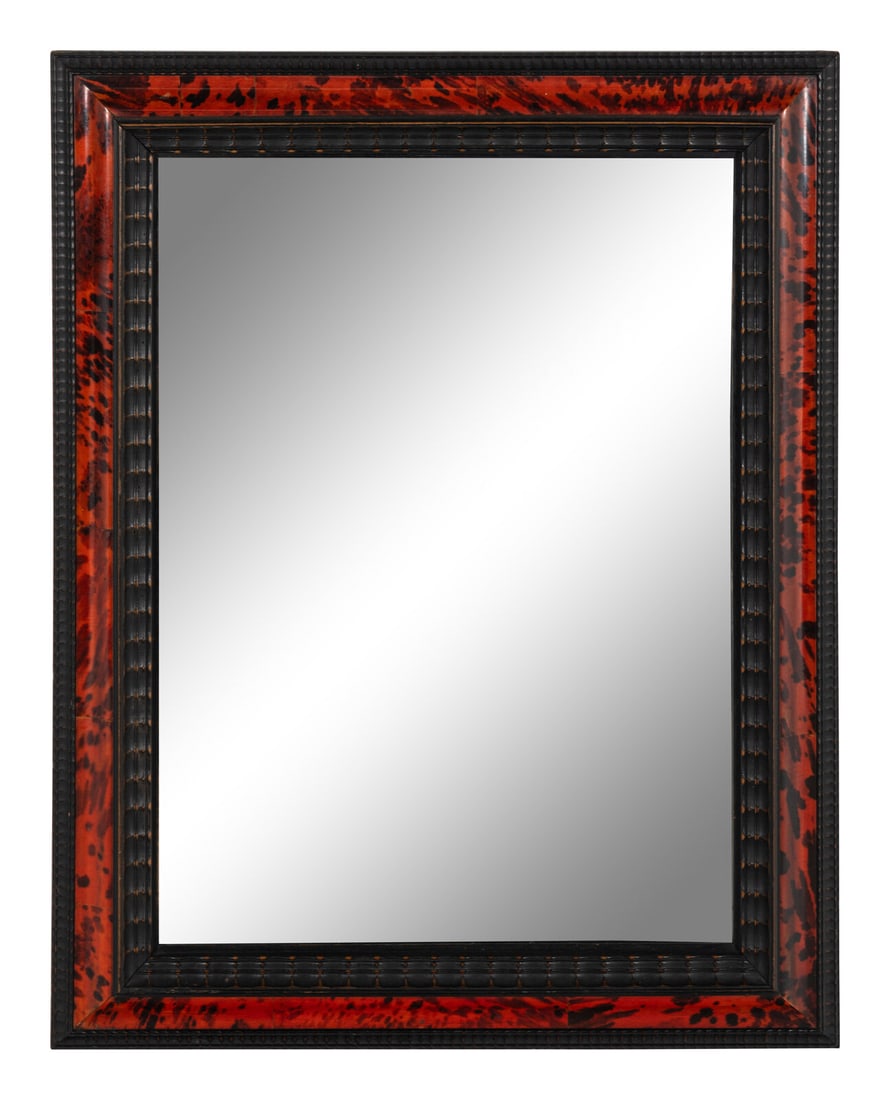 A Flemish Tortoise Shell Veneered and Ripple Molded Ebonized Mirror (1 of 2)