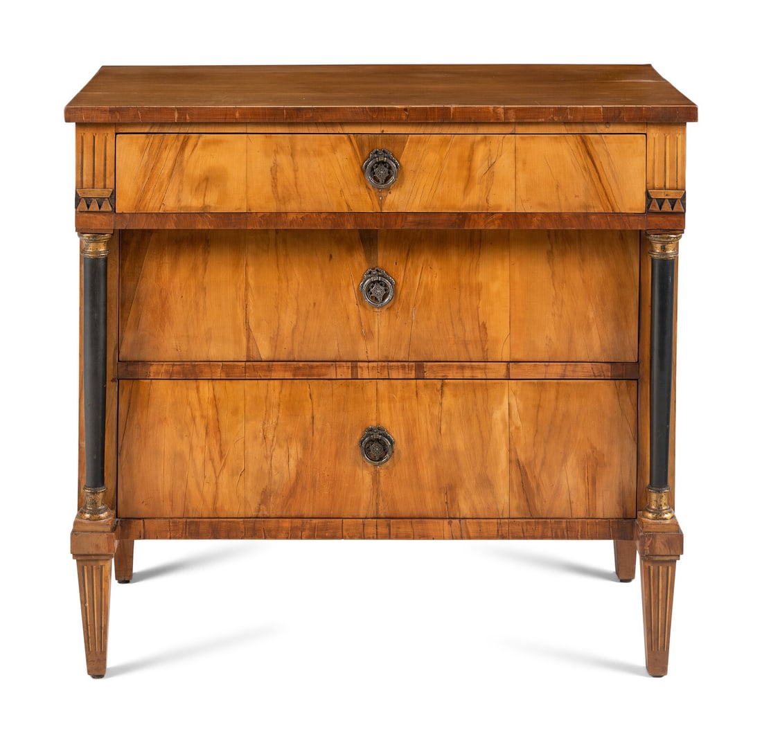 A Biedermeier Walnut and Parcel Ebonized Commode (1 of 5)