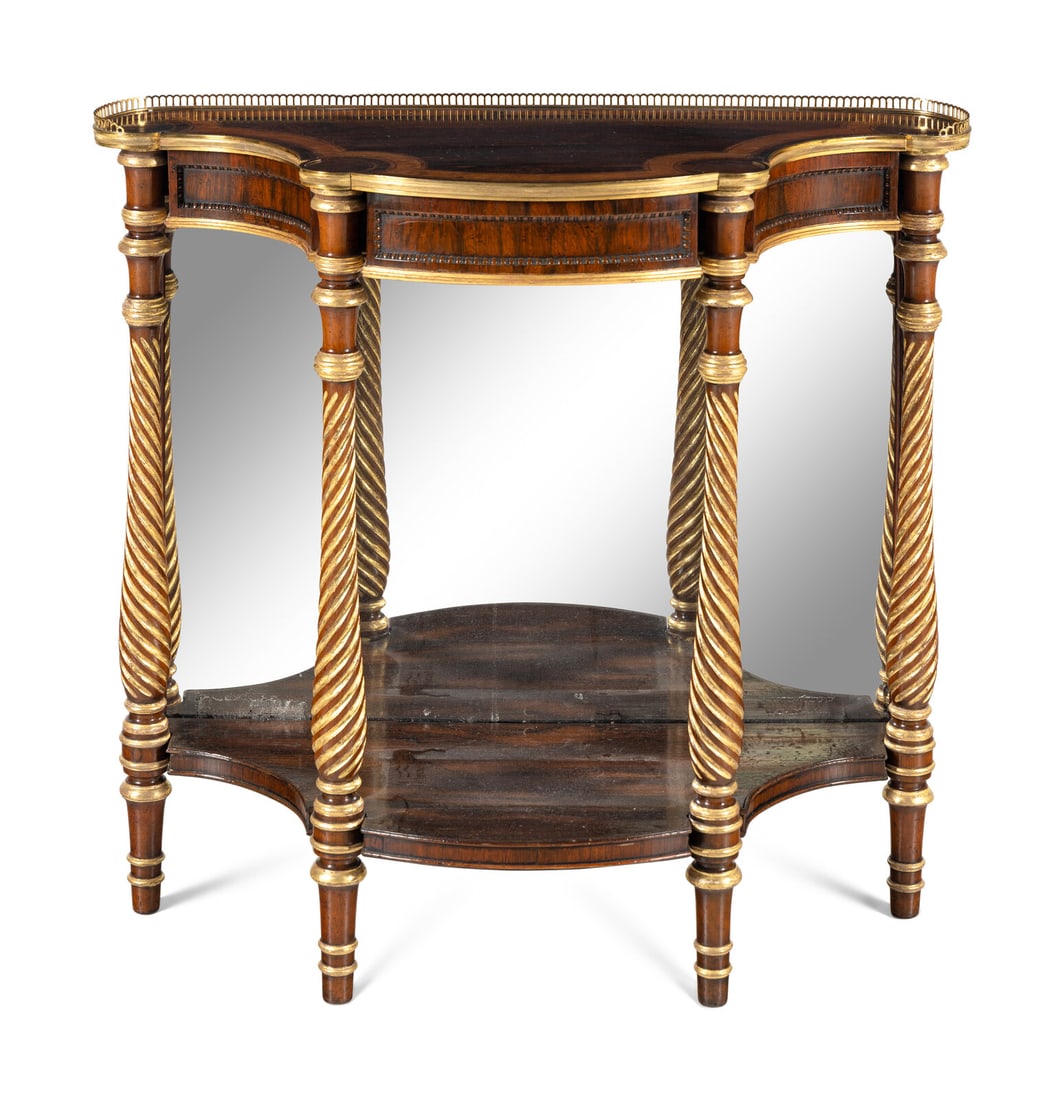 A Regency Rosewood, Parcel-Gilt and Brass Mounted Console Table (1 of 8)