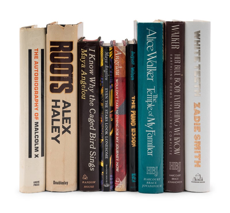 [LITERATURE - AFRICAN AMERICAN]. A group of 9 FIRST EDITIONS, comprising: : [LITERATURE - AFRICAN AMERICAN]. A group of 9 FIRST EDITIONS, comprising: 1) [HALEY, Alex]. The Autobiography of Malcolm X. New York: Grove Press, 1965. 2) ANGELOU, Maya. I Know Why the Caged Bi
