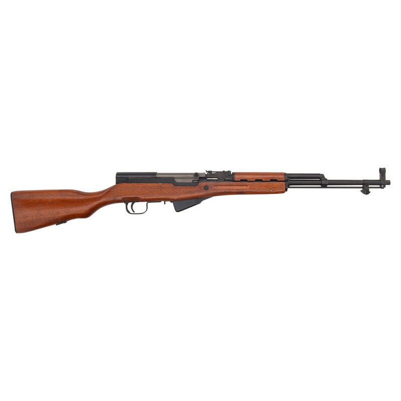 **Factory 316 Chinese SKS : **Factory 316 Chinese SKS 7.62x39mm. 20.5" barrel length. SN: 2304273. Black blued metal finish. Hardwood stock has a plain semi pistol grip and forearm, with handguard and grasping grooves. Semi auto