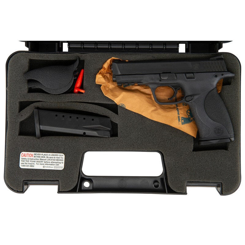 *Smith & Wesson M&P 357 in Box with Accessories: *Smith & Wesson M&P 357 in Box with Accessories .357 Sig. 4.25" barrel length. SN: MRF9775. Black Armornite finish set in a black synthetic frame featuring accessory rail forward of the trigge