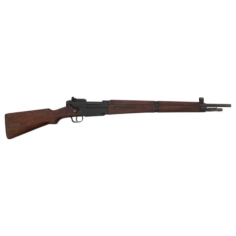 **French MAS Model 1936: **French MAS Model 1936 .308 Winchester. 23" barrel length. SN: M42723. Black parkerized metal finish. Two piece walnut stock has a plain semi pistol grip and forearm, with handguard and grasping groo