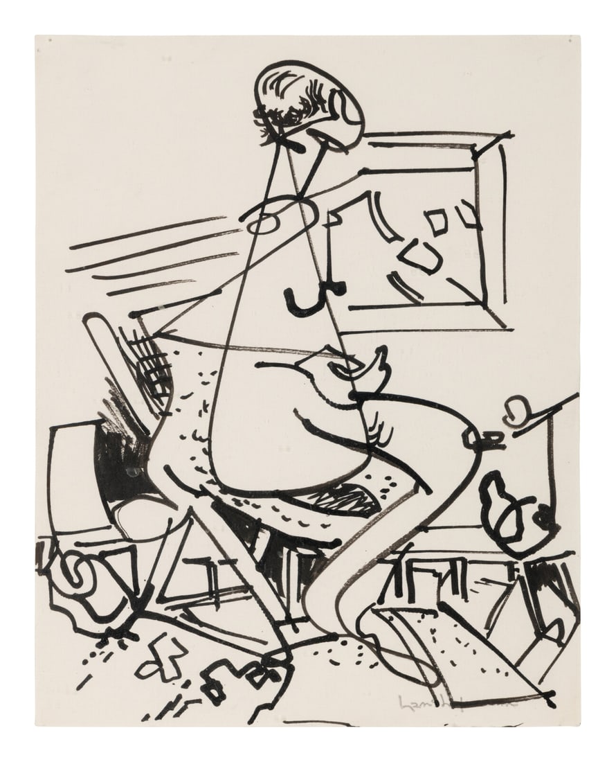 Hans Hofmann (German/American, 1880-1966) Untitled, c. 1935: Hans Hofmann (German/American, 1880-1966) Untitled, c. 1935 India ink on paper signed Hans Hofmann (lower right) 10 1/2 x 8 1/4 inches. Provenance: Ameringer Howard, New York Private Collection