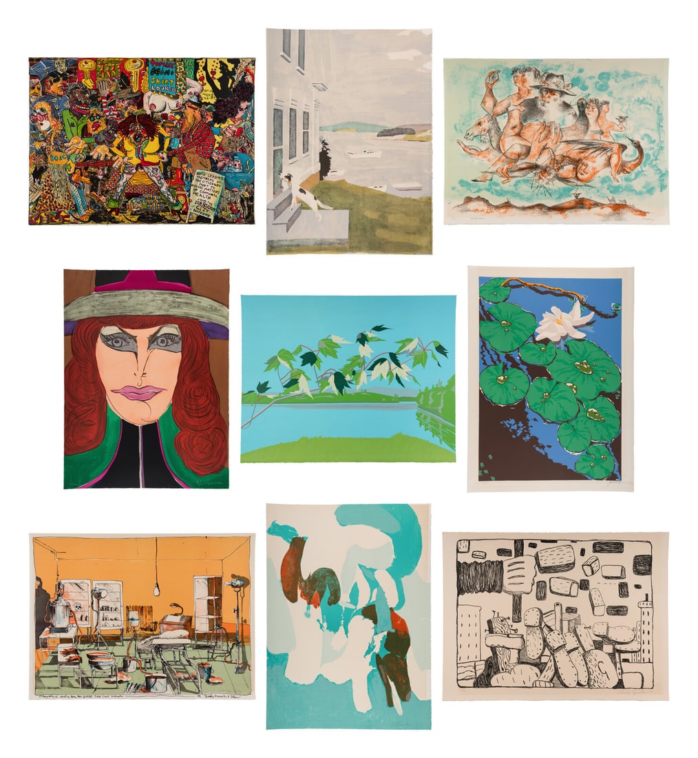 Various Artists (20th century) 9 Plates from Ten Lithographs by Ten Artists Including works by Alex: Various Artists (20th century) 9 Plates from Ten Lithographs by Ten Artists Including works by Alex Katz, Jack Beal, Fairfield Porter, James Brooks, Red Grooms, Chaim Gross, Philip Guston, Richard Lin