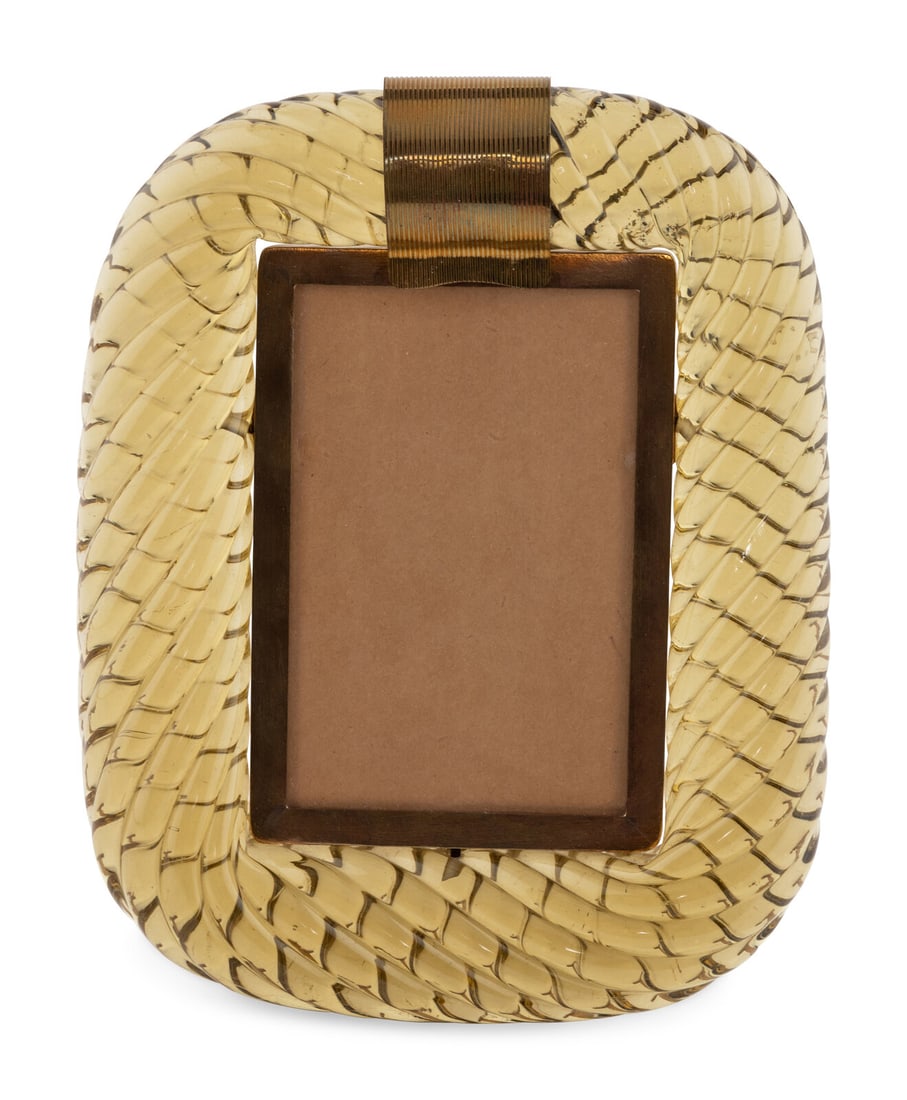 Murano Glass   20th Century Italian Murano Twist Glass Picture Frame (1 of 8)