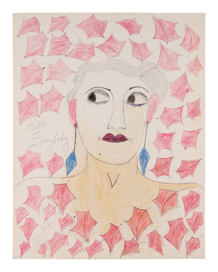 Lee Godie (American, 1908-1994) Hello Everybody (1 of 4)