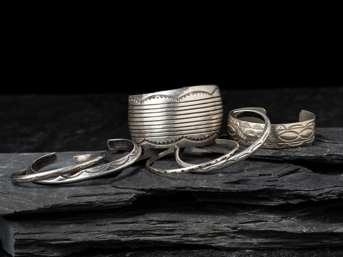Navajo Silver Cuff Bracelets (1 of 4)