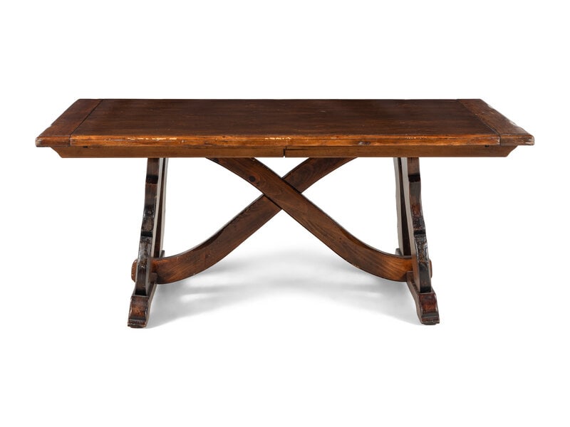 A Spanish Colonial Style Oak Trestle Table (1 of 4)