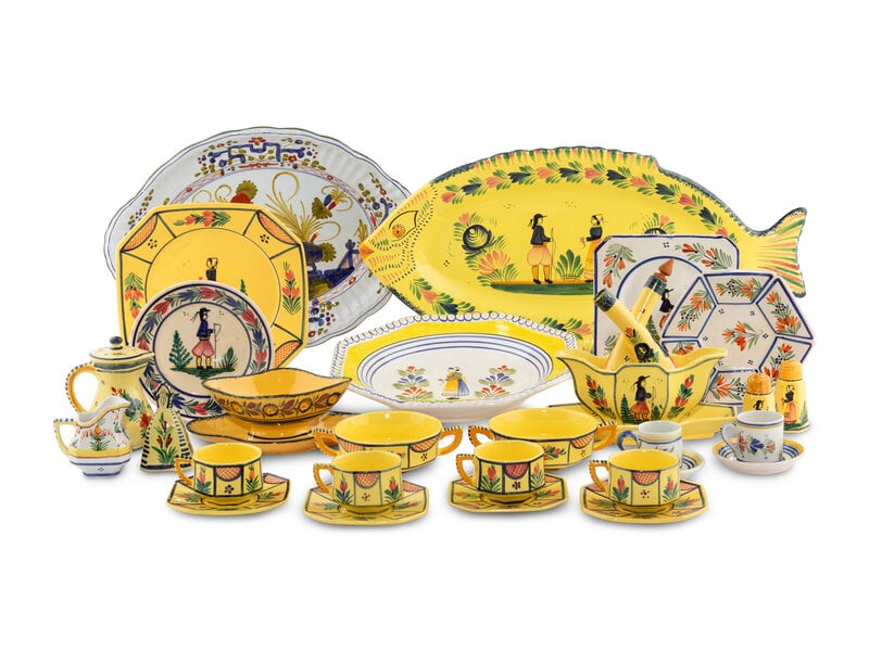 An Assembled Set of French Quimper Dinnerware (1 of 6)