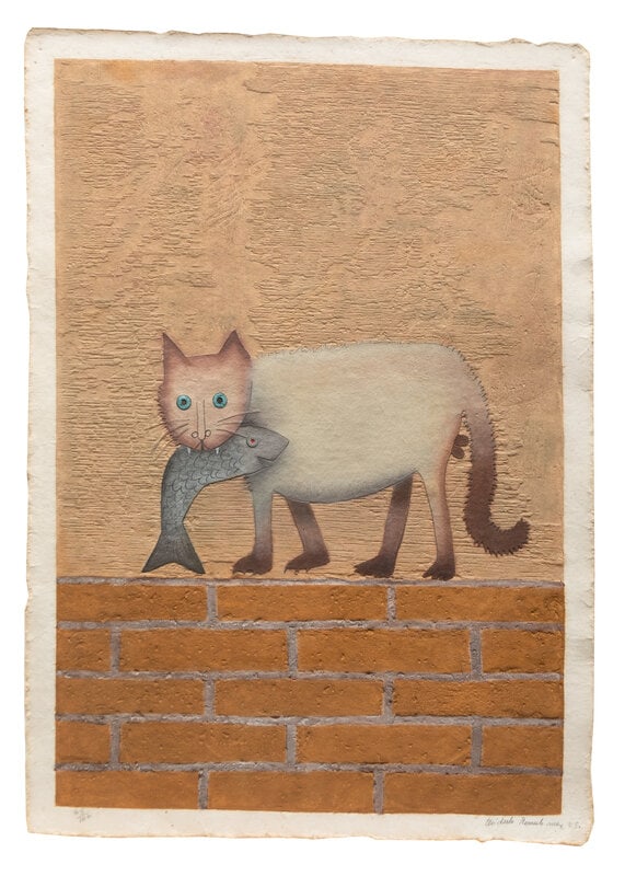 Romulo Teodula
(Mexican, B. 1943)
Gato con Pezcado, 1998 (1 of 5)