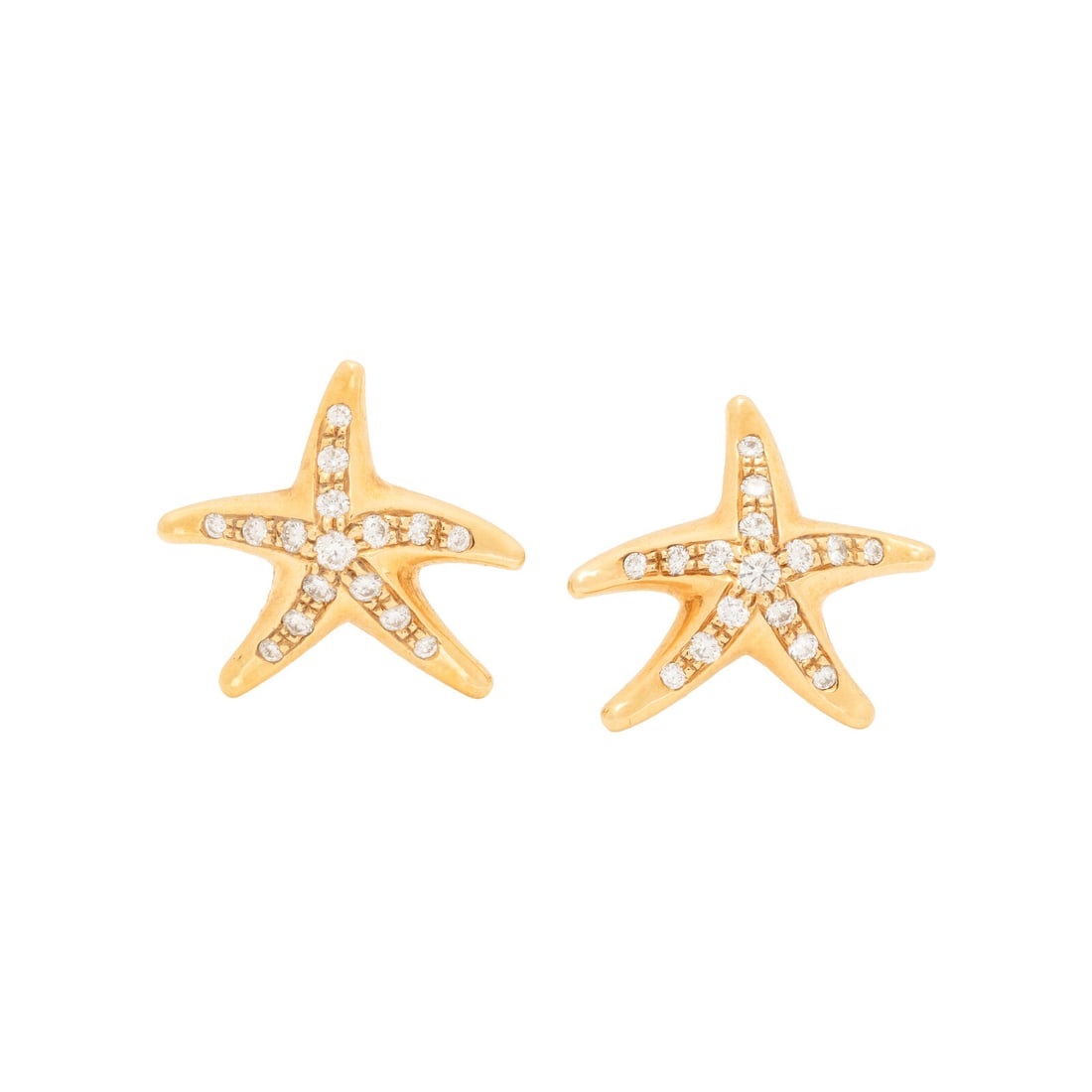 TIFFANY & CO., ELSA PERETTI, YELLOW GOLD AND DIAMOND STARFISH EARRINGS (1 of 2)