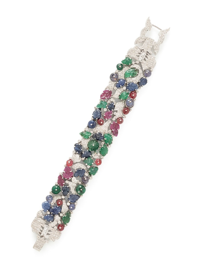 WHITE GOLD, DIAMOND AND MULTIGEM BRACELET (1 of 3)
