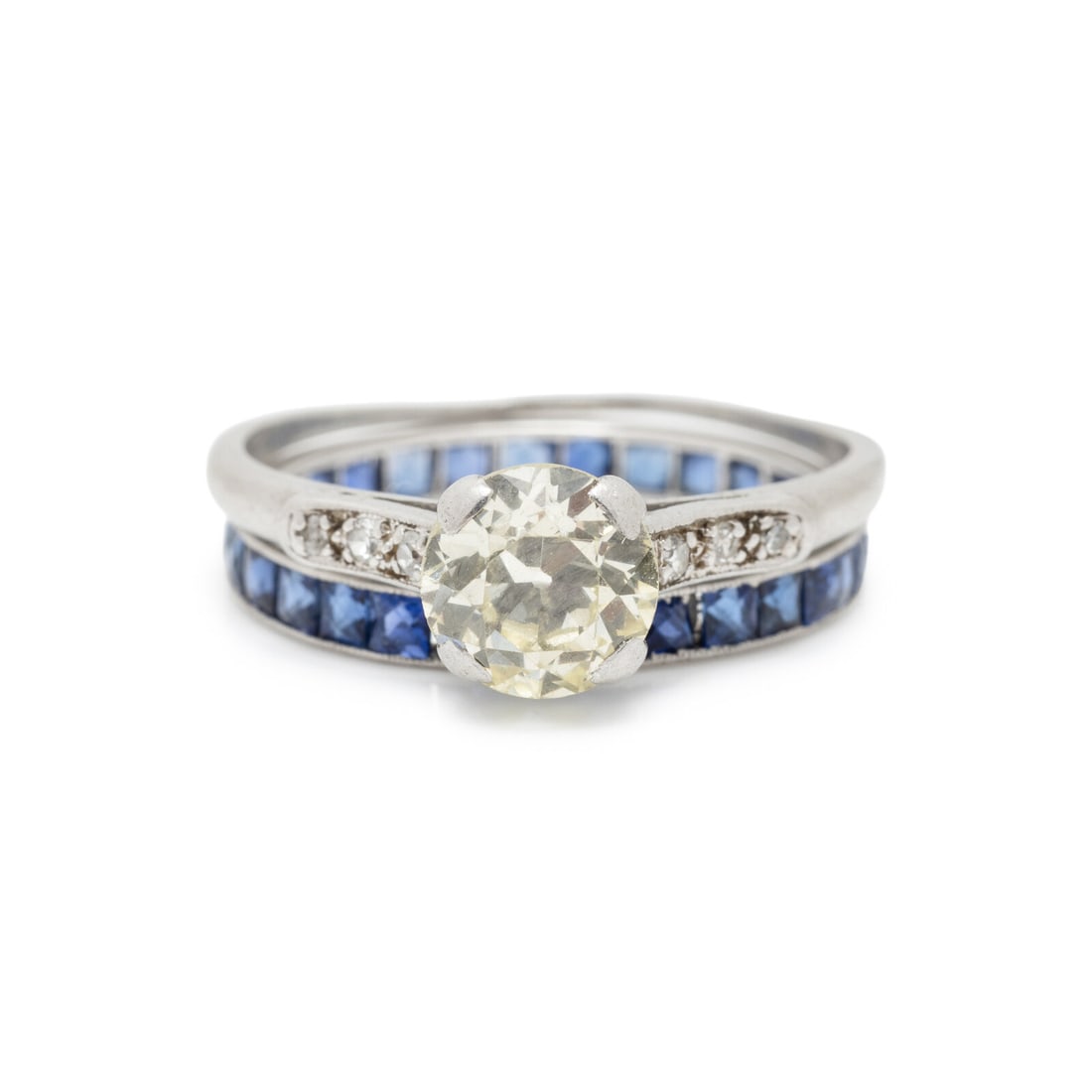 DIAMOND RING AND SAPPHIRE ETERNITY BAND (1 of 3)