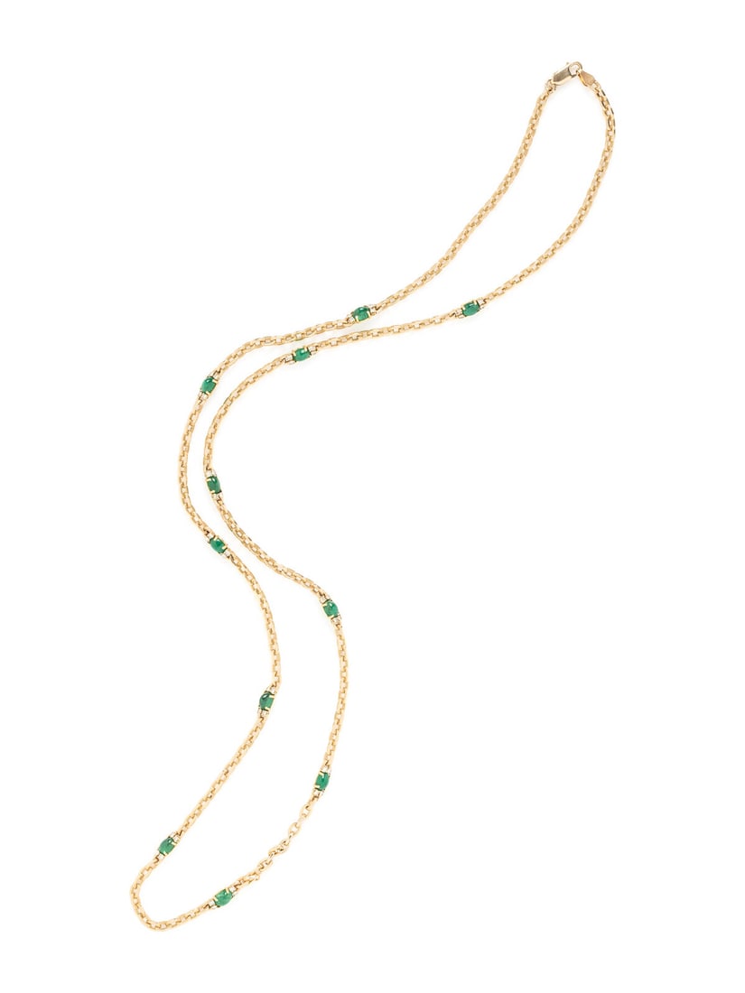 YELLOW GOLD, EMERALD AND DIAMOND NECKLACE (1 of 3)