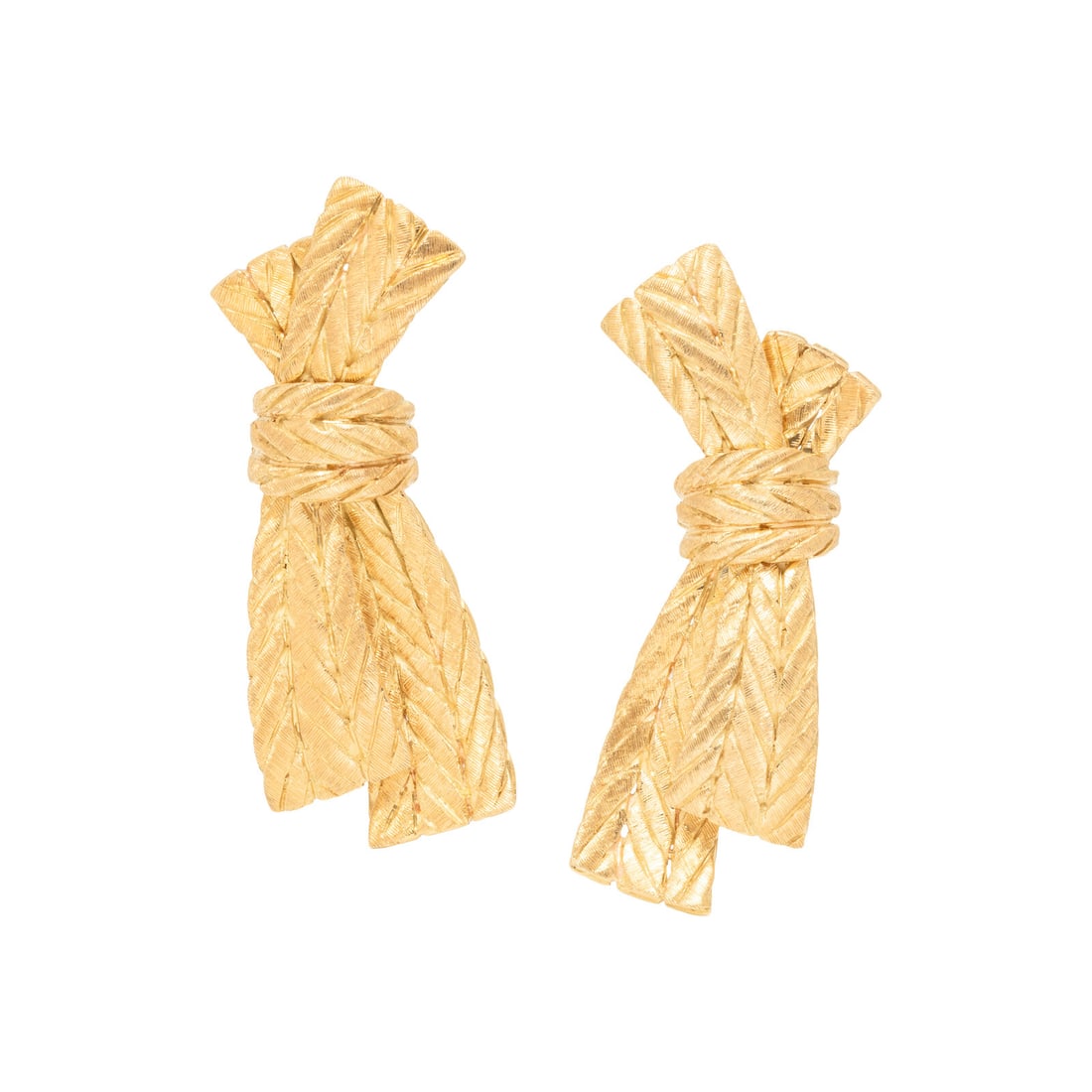 BUCCELLATI, YELLOW GOLD BOW CLIP EARRINGS (1 of 2)