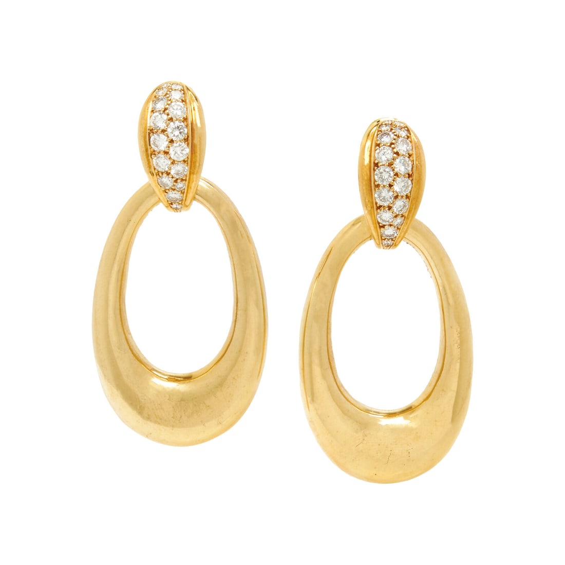 CARTIER, YELLOW GOLD AND DIAMOND CONVERTIBLE CLIP EARRINGS (1 of 2)