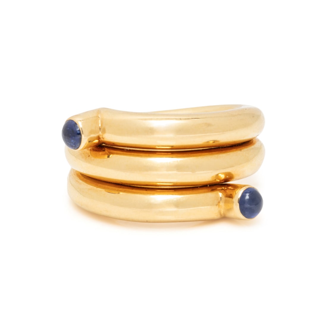 TIFFANY & CO., SCHLUMBERGER, YELLOW GOLD AND SAPPHIRE 'DOUBLE COIN' RING (1 of 3)