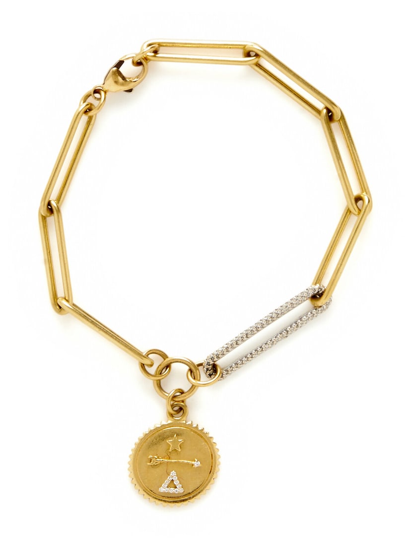FOUNDRAE, BICOLOR GOLD AND DIAMOND 'DREAM' CHARM BRACELET (1 of 1)