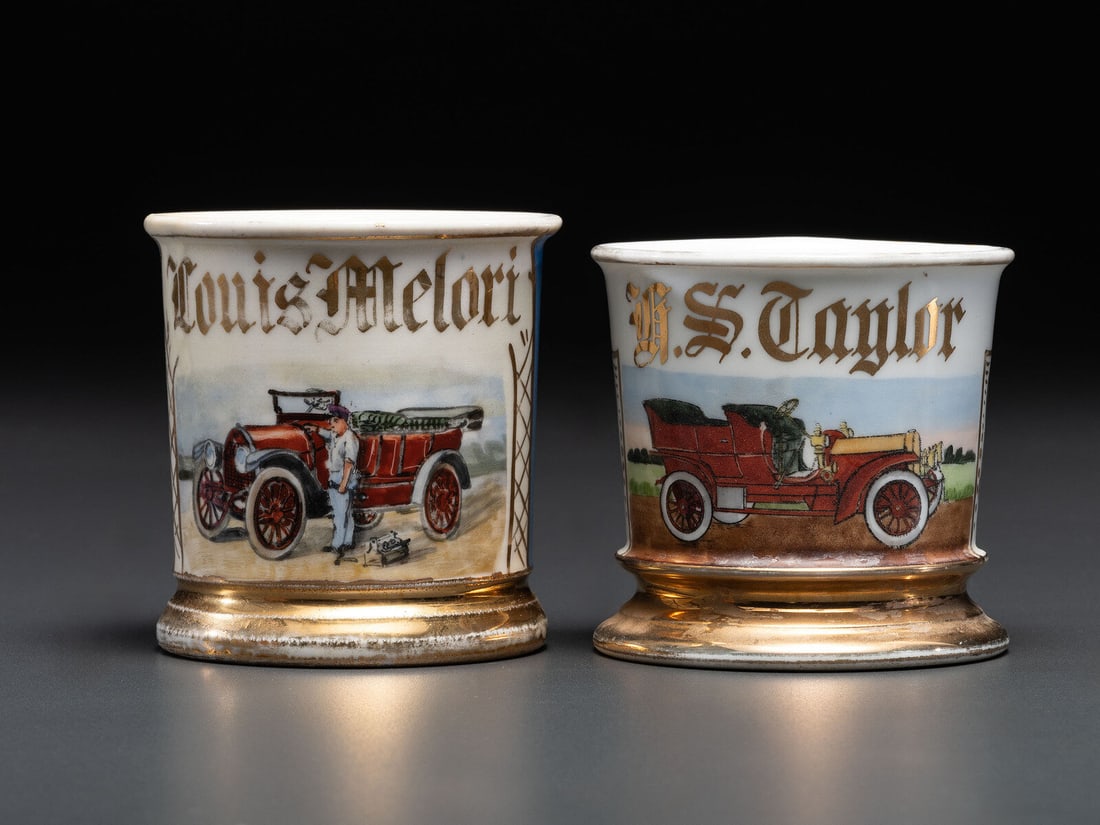 Two Automobile Related Porcelain Shaving Mugs (1 of 4)