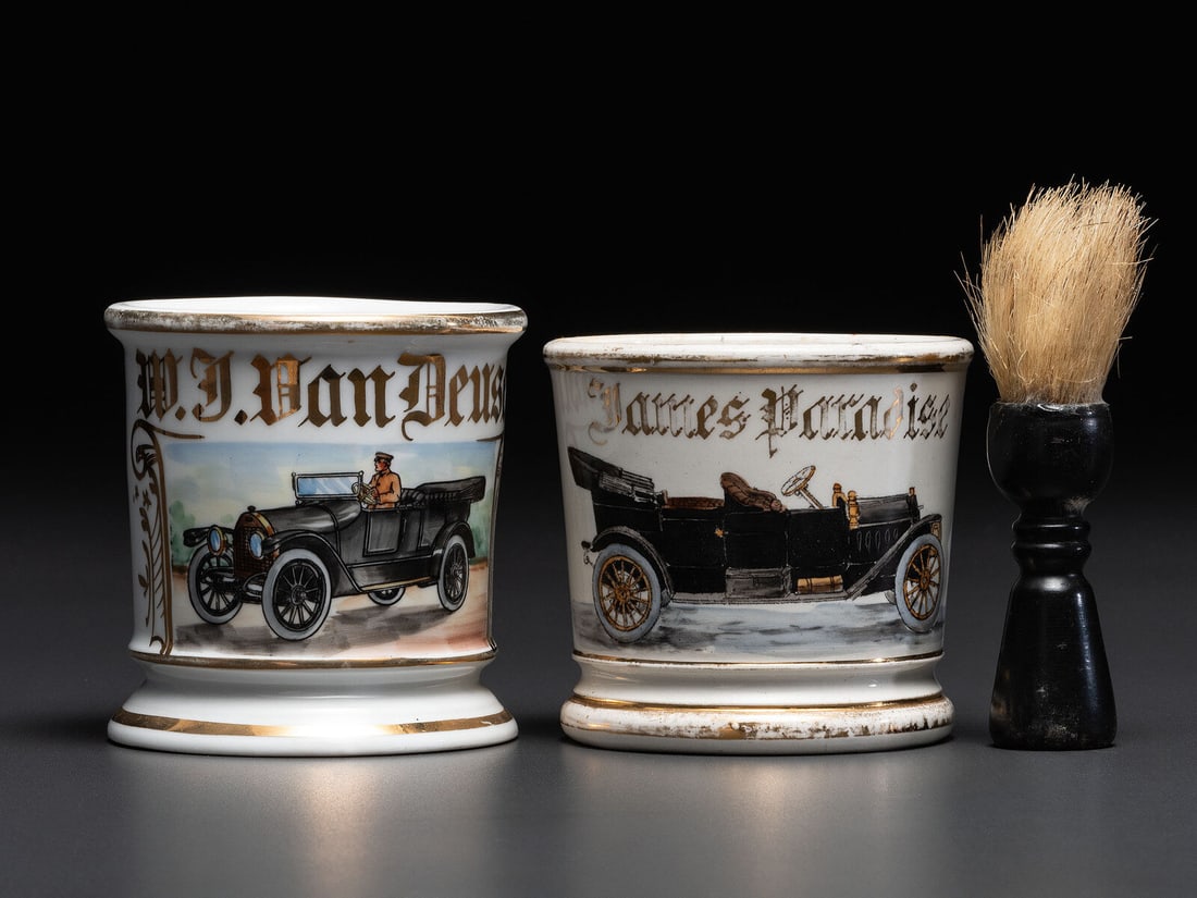 Two Open Touring Car Porcelain Occupational Shaving Mugs (1 of 5)