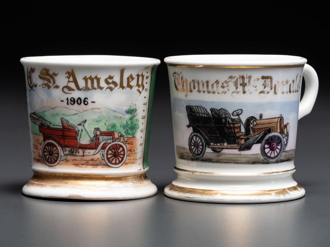 Two Open Touring Car Porcelain Shaving Mugs (1 of 4)