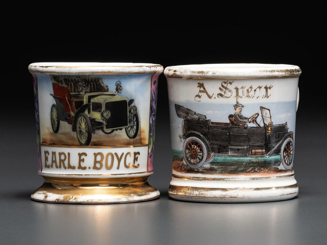 Two Open Touring Car Porcelain Occupational Shaving Mugs (1 of 4)