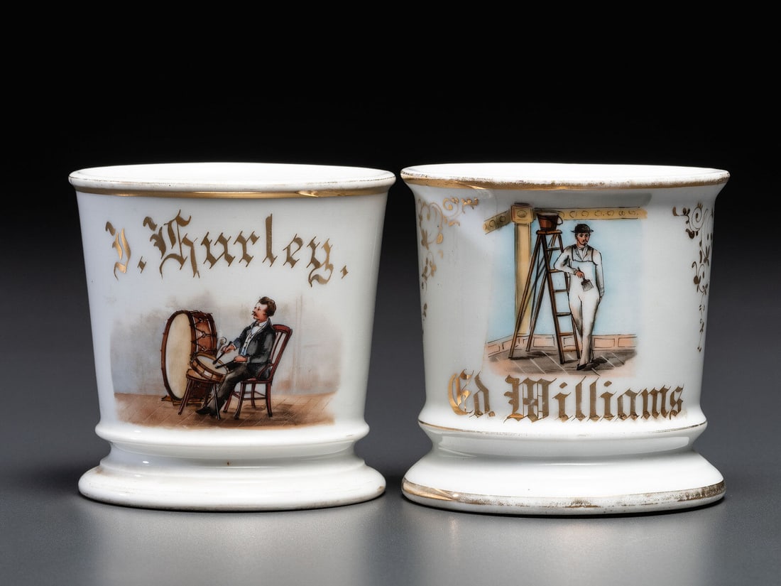 Two Porcelain Occupational Shaving Mugs (1 of 4)