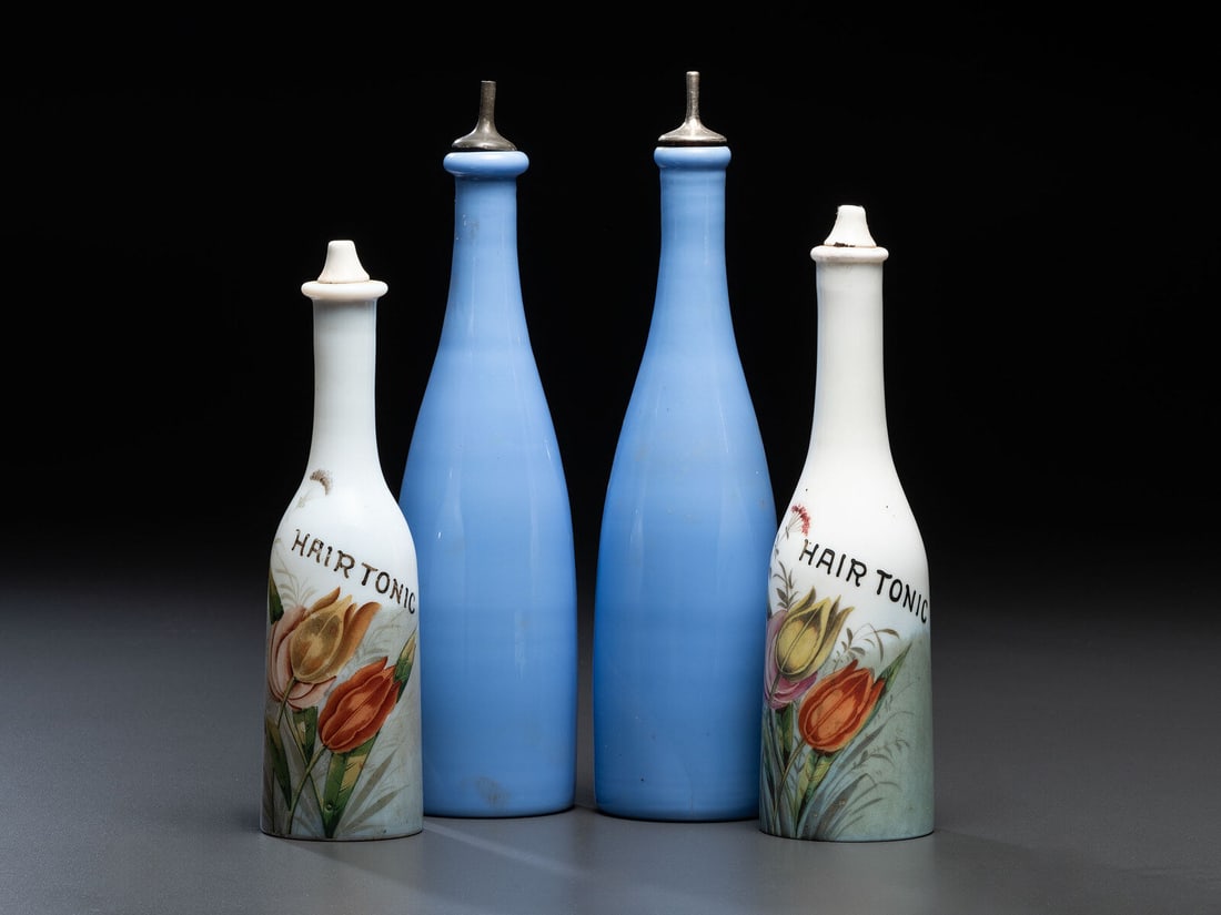 Four Glass Barber Bottles (1 of 3)