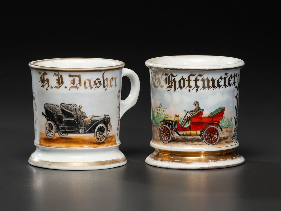 Two Open Touring Automobile Shaving Mugs (1 of 3)
