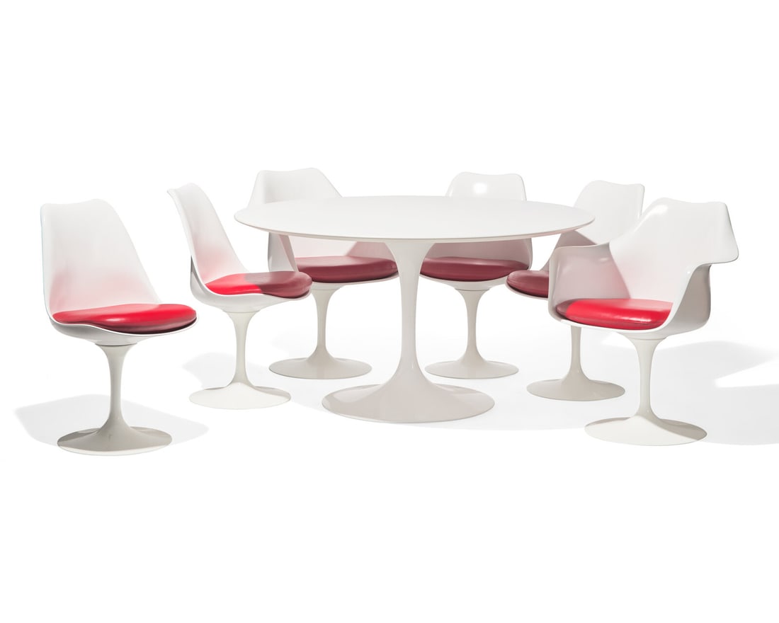 Eero Saarinen
(Finnish-American, 1910-1961)
Tulip Table and Six ArmchairsKnoll Studio (1 of 4)