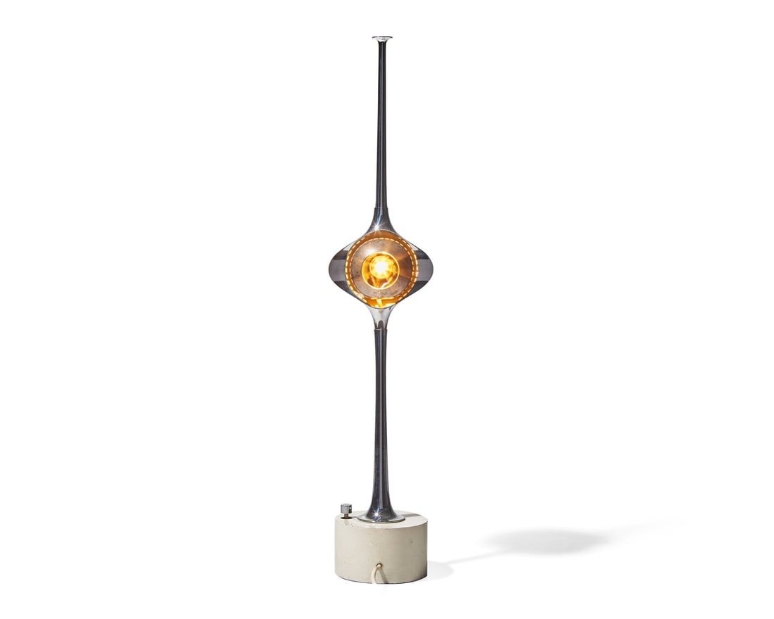 Angelo Lelii 
(Italian, 1911-1979)
Cobra table lamp, model 12919, 1964 (1 of 3)