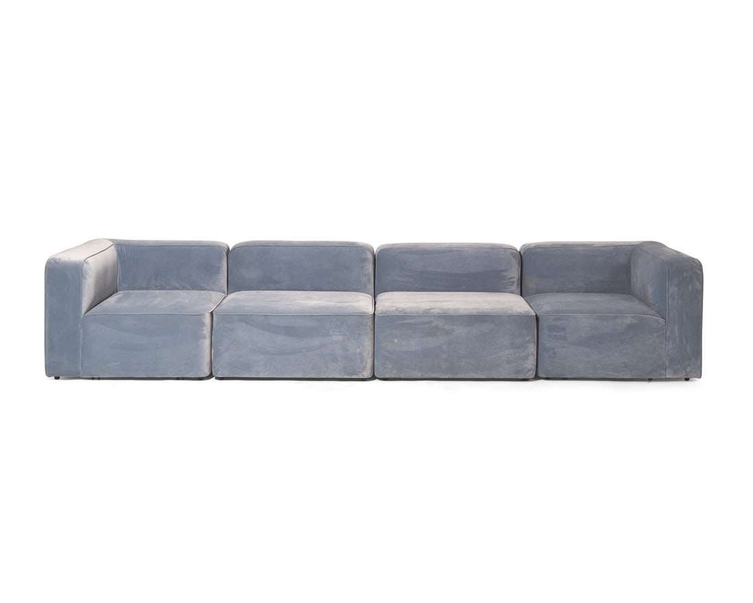Normann Copenhagen
21st Century
Rope Four-Piece Blue Velvet Modular Sofa with Armrests Denmark  (1 of 1)