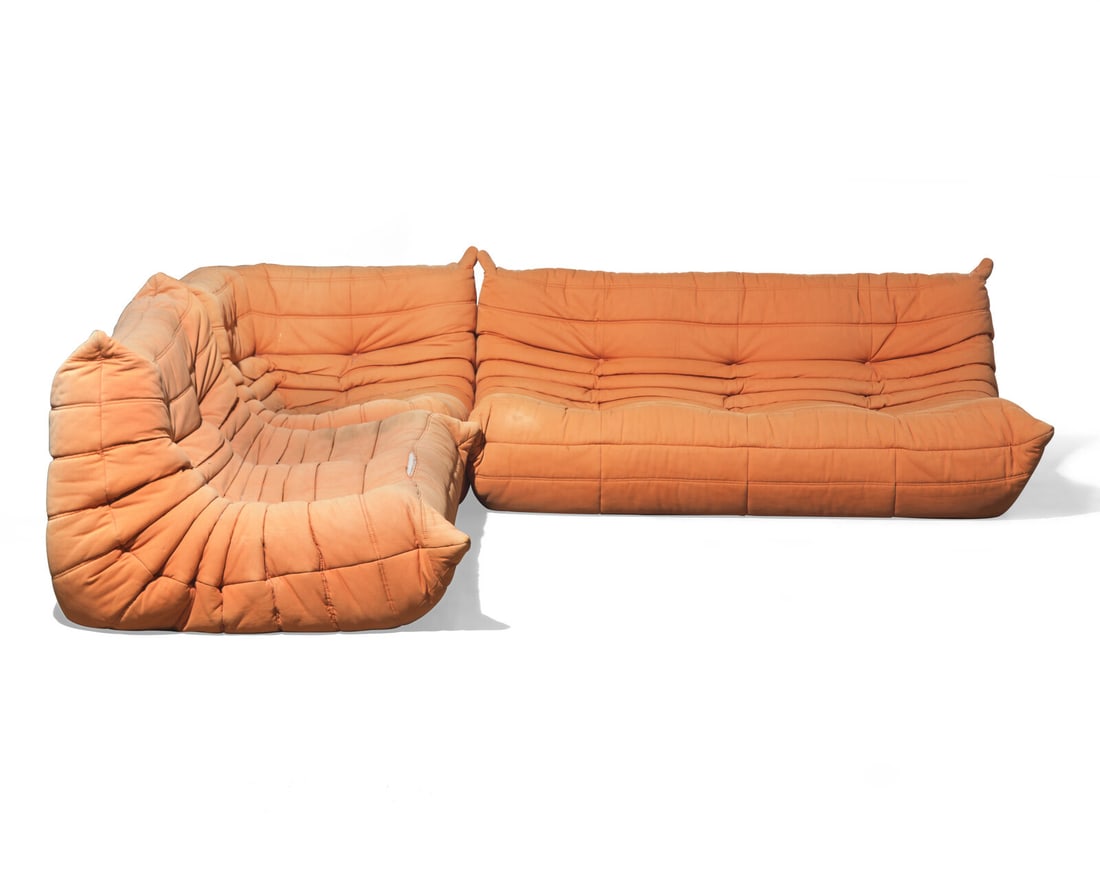 Michel Ducaroy
(French, 1925-2009)
Three-Piece Togo Sectional Sofa, designed 1973Ligne Roset, Fran (1 of 2)
