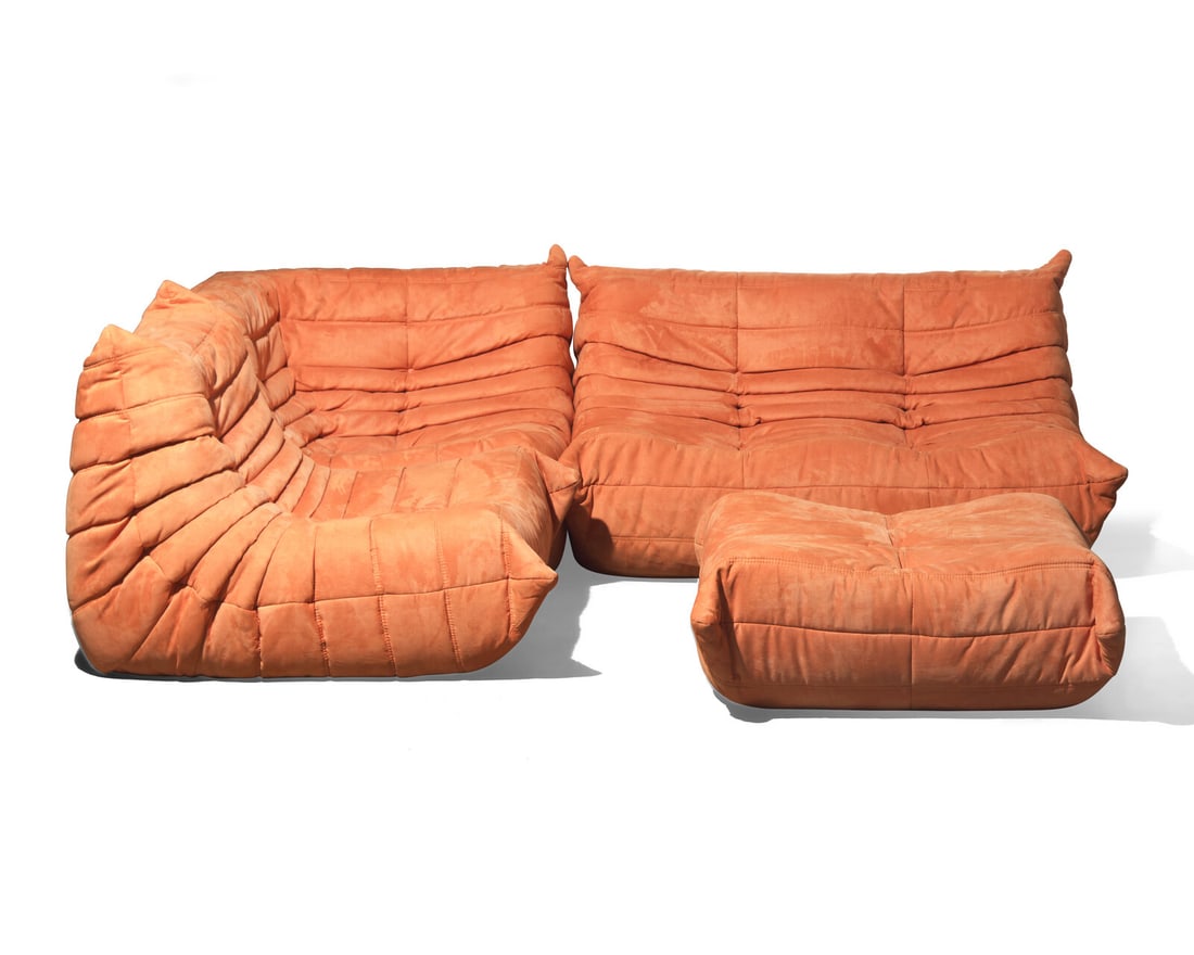 Michel Ducaroy
(French, 1925-2009)
Four-Piece Togo Sectional, designed 1973 Ligne Roset, France (1 of 3)
