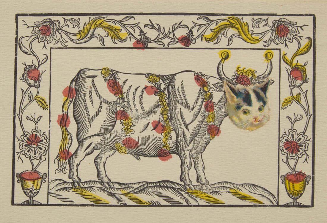 Leonor Fini 
(Argentine/Italian, 1907-1996)
Holiday Card Collage (Untitled), circa 1950s (1 of 2)