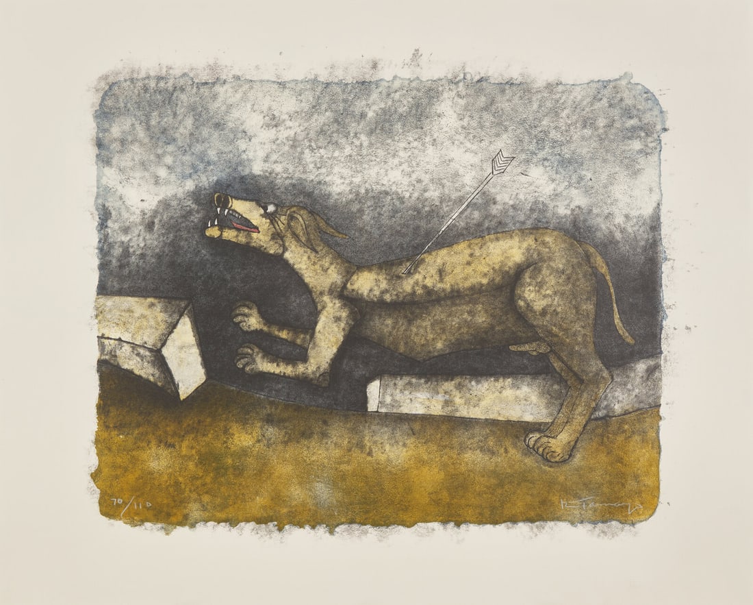Rufino Tamayo 
(Mexican, 1899-1991)
Perro Herido, from the Tamayo 90 aniversario series, 1989 (1 of 2)