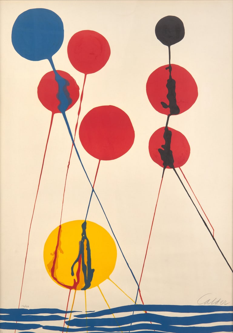 Alexander Calder (American, 1898-1976) Seascape, 1974: Alexander Calder (American, 1898-1976) Seascape, 1974 lithograph in colors on Arches pencil signed and numbered 130/150, the full sheet, and with blindstamp sight: 40 x 28 in. (101.6 x 71cm) Provenanc