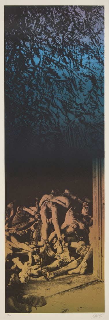 Robert Morris (American, 1931-2018) Untitled, 1987: Robert Morris (American, 1931-2018) Untitled, 1987 silkscreen in colors on Arches pencil signed and dated, and numbered 1/150 image: 39 1/4 x 13 in. (99.7 x 33cm) sheet: 46 1/2 x 19 in. (118.1 x 48.3c