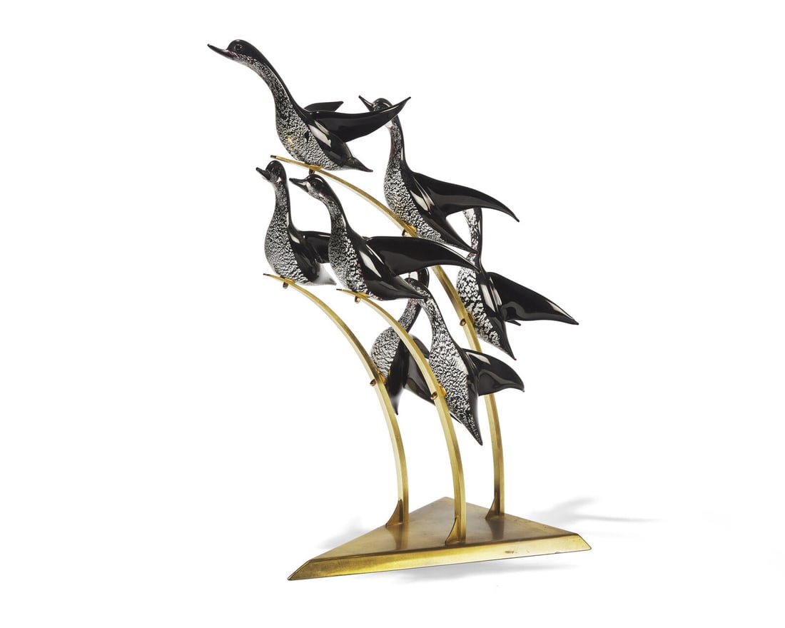 Licio Zanetti 
(Italian, 1920-2019)
Murano Glass Flying bird sculpture (1 of 4)