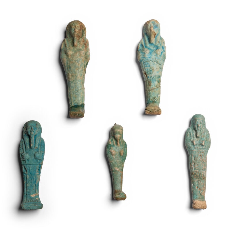 Five Egyptian Faience Ushabtis (1 of 2)