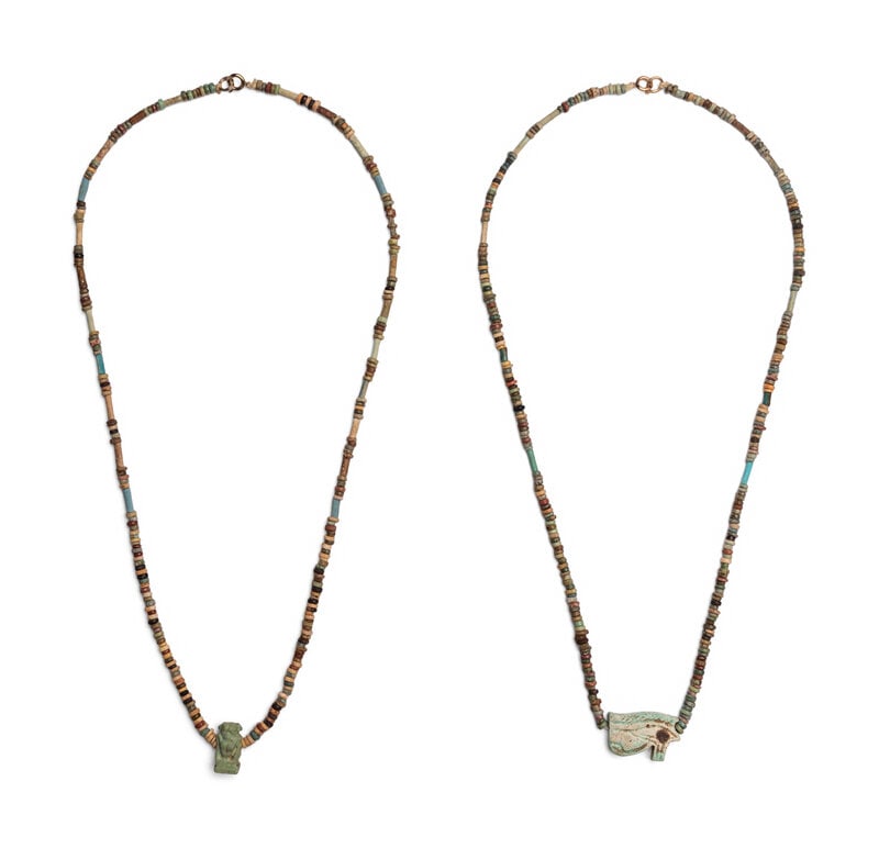 Two Egyptian Faience and Bead Necklaces (1 of 4)