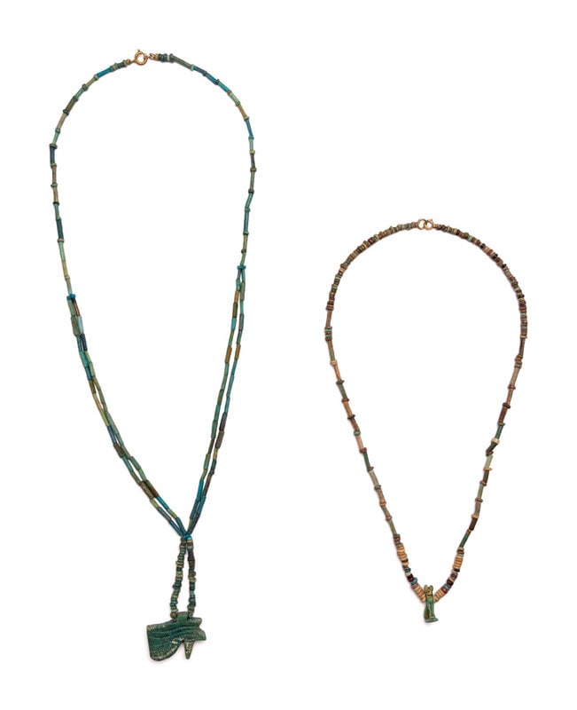 Two Egyptian Bead and Faience Necklaces (1 of 5)