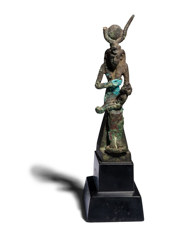 An Egyptian Bronze Isis Nursing Harpocrates (1 of 4)