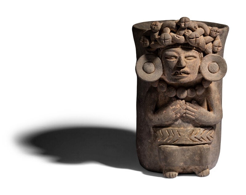 A Zapotec Funerary Urn: A Zapotec Funerary Urn Circa 200-800 A.D. Height 7 inches (17.78 cm). Size Height 7 inches (17.78 cm). Provenance Provenance:Mark Clark, San Francisco, California, prior