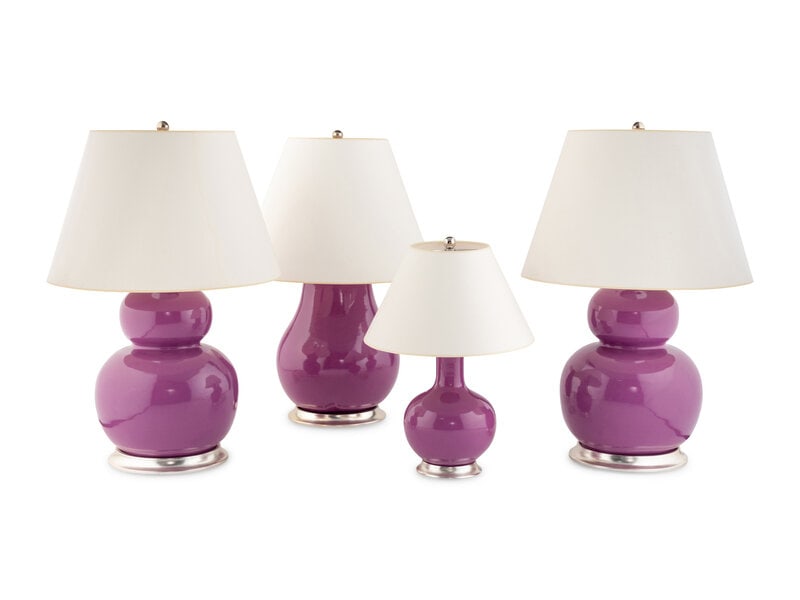 A Group of Four Christopher Spitzmiller Purple Table Lamps (1 of 1)