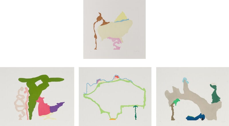 Monique Prieto (American, b. 1962) Wistful I, Wistful II, Wistful III, and Wistful IV, 1998: Monique Prieto (American, b. 1962) Wistful I, Wistful II, Wistful III, and Wistful IV, 1998 aquatints Each: 16 3/4 x 22 inches. This lot is located in Chicago. Size E